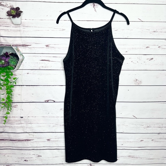 Wild Fable Black Rainbow Glitter Sleeveless Mini Dress Size Large - Picture 8 of 9